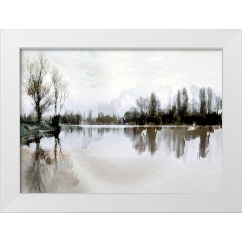 Stiller See White Modern Wood Framed Art Print by Baumann, Matthais
