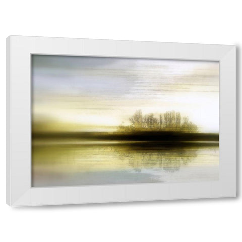 Morgennebel White Modern Wood Framed Art Print by Baumann, Matthias