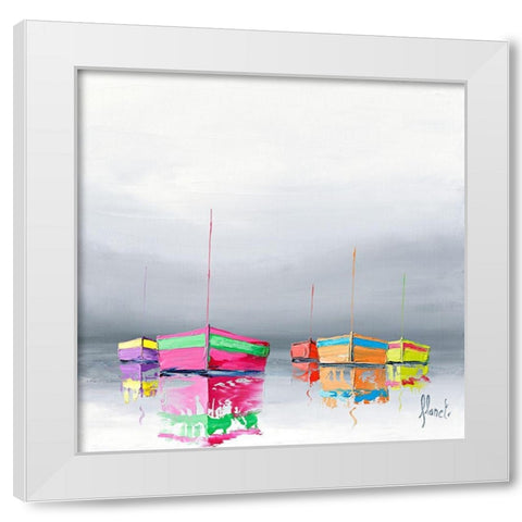 Reflets I White Modern Wood Framed Art Print by Flanet, Frederic