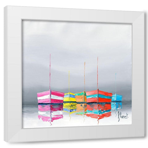Reflets II White Modern Wood Framed Art Print by Flanet, Frederic