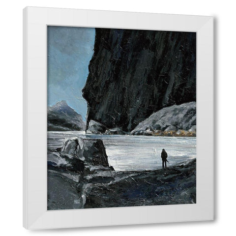 Solitude White Modern Wood Framed Art Print by Marchi