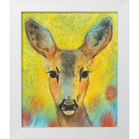 Rehkitz II White Modern Wood Framed Art Print by Botman, Loes