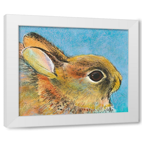 Hase II White Modern Wood Framed Art Print by Botman, Loes