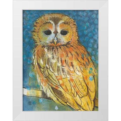 Eule White Modern Wood Framed Art Print by Botman, Loes