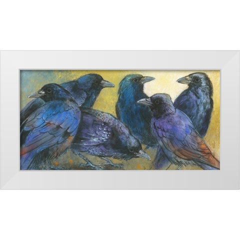 Amseln White Modern Wood Framed Art Print by Botman, Loes