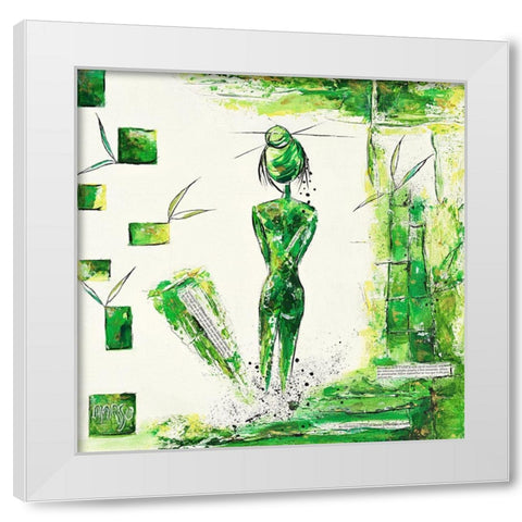 Girl White Modern Wood Framed Art Print by Marso