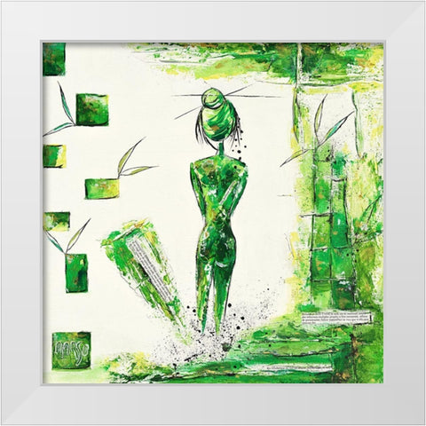 Girl White Modern Wood Framed Art Print by Marso