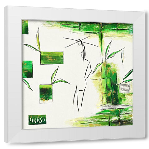 Zen White Modern Wood Framed Art Print by Marso