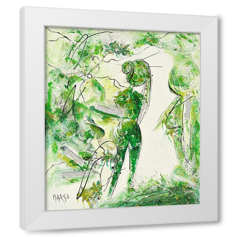 Lady White Modern Wood Framed Art Print by Marso