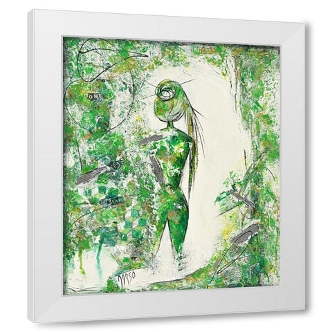 Woman White Modern Wood Framed Art Print by Marso