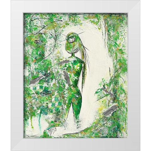 Woman White Modern Wood Framed Art Print by Marso