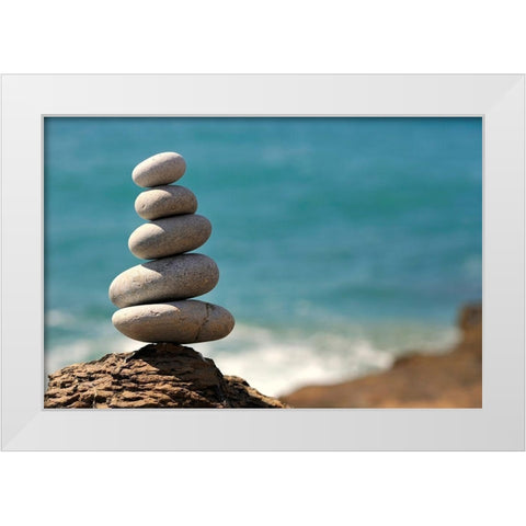 Sorted Stones Part I White Modern Wood Framed Art Print by Steger, Uwe