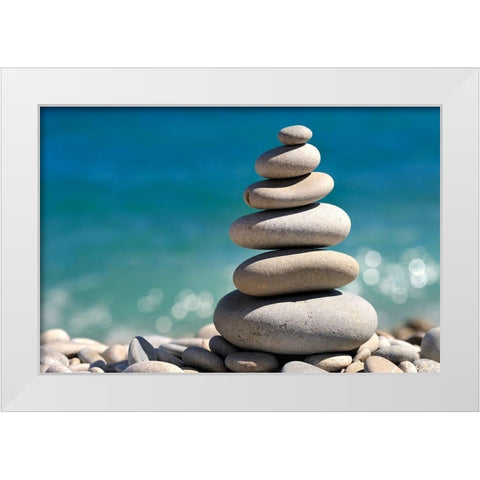 Sorted Stones Part II White Modern Wood Framed Art Print by Steger, Uwe