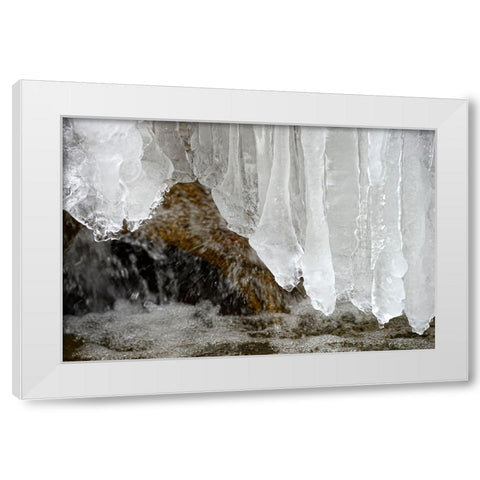 Frozen White Modern Wood Framed Art Print by Steger, Uwe
