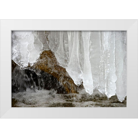 Frozen White Modern Wood Framed Art Print by Steger, Uwe