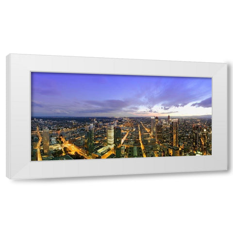 Frankfurt Panorama beleuchtet Panoramadetail White Modern Wood Framed Art Print by Fischer, Rolf