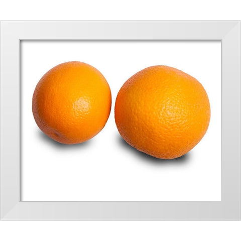 Orangen Duo White Modern Wood Framed Art Print by Brosius, Volker