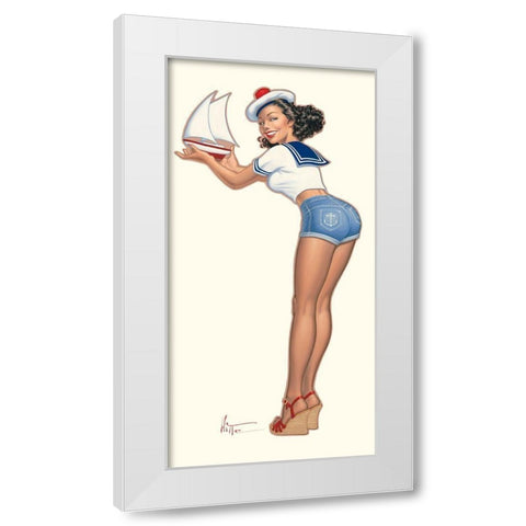 Irma la Mousse White Modern Wood Framed Art Print by Hitte, Patrick