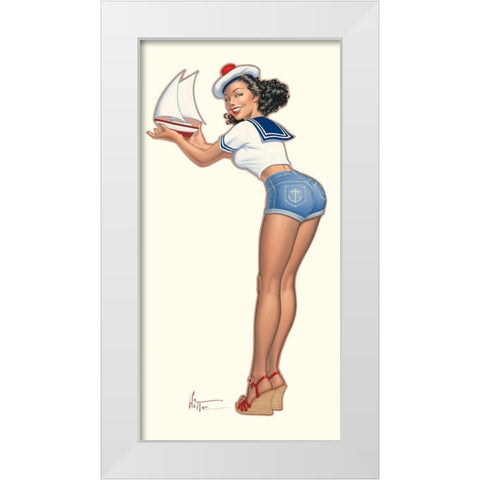 Irma la Mousse White Modern Wood Framed Art Print by Hitte, Patrick