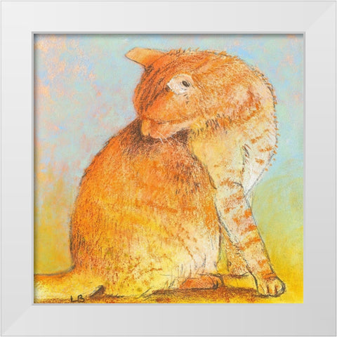 Cat II White Modern Wood Framed Art Print by Botman, Loes