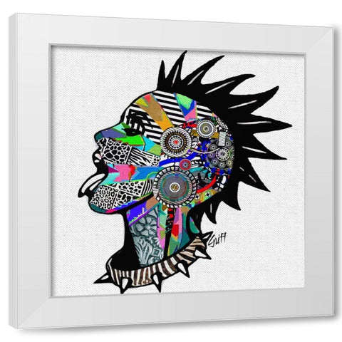 Punky White Modern Wood Framed Art Print by GRIFF
