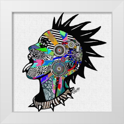 Punky White Modern Wood Framed Art Print by GRIFF