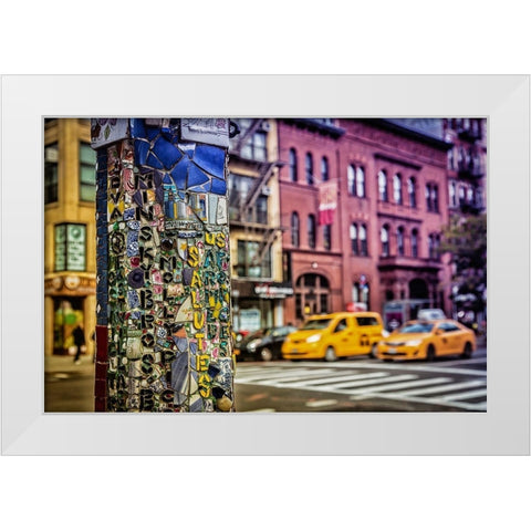 New York Streets White Modern Wood Framed Art Print by Ronin