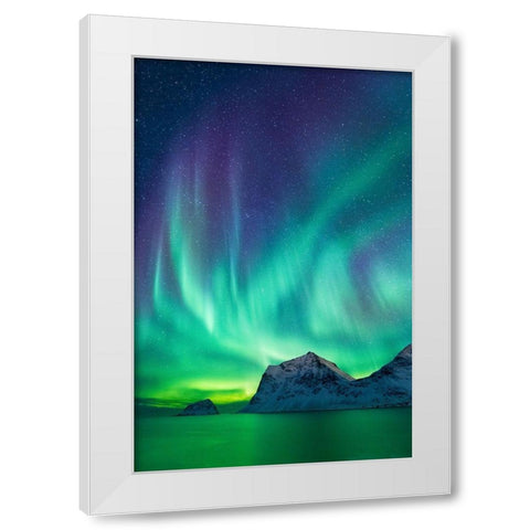 Aurore Boreale II White Modern Wood Framed Art Print by Bertrande, Arnaud