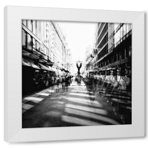 Helsinki City Metamorphosis White Modern Wood Framed Art Print by Stein, Oliver