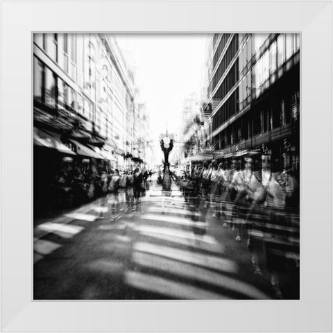 Helsinki City Metamorphosis White Modern Wood Framed Art Print by Stein, Oliver