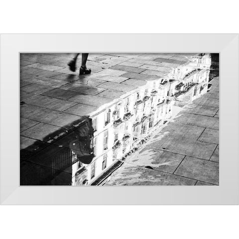 En las calles de Barcelona White Modern Wood Framed Art Print by Stein, Oliver