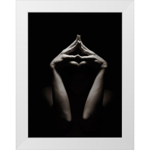 Dancing Hands I White Modern Wood Framed Art Print by Milillo, Marco