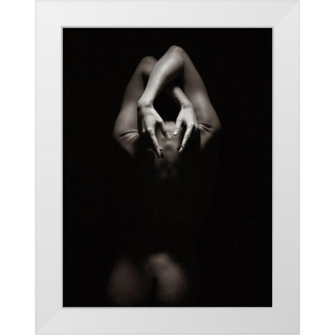 Dancing Hands II White Modern Wood Framed Art Print by Milillo, Marco