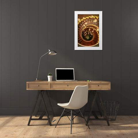 Dreamy Staircase White Modern Wood Framed Art Print by Ronin