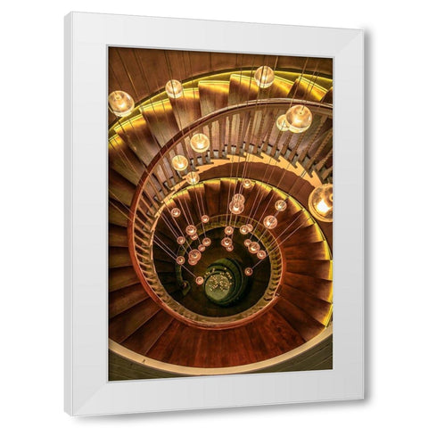 Dreamy Staircase White Modern Wood Framed Art Print by Ronin