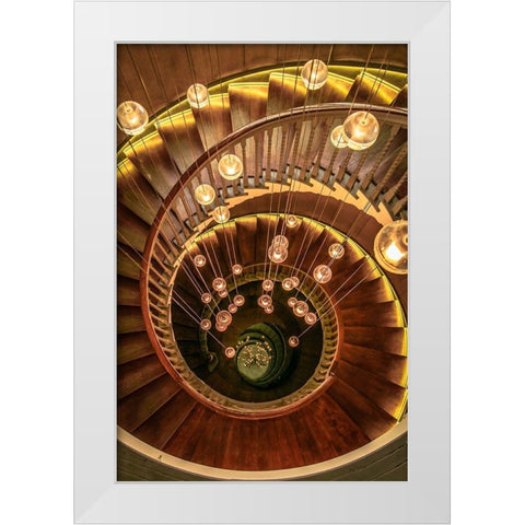 Dreamy Staircase White Modern Wood Framed Art Print by Ronin