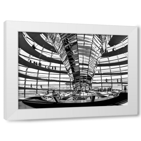 Bundestag White Modern Wood Framed Art Print by Ronin