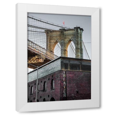 Brooklyn Theater White Modern Wood Framed Art Print by Ronin