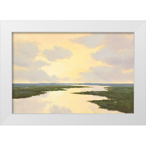 Stare at the Light White Modern Wood Framed Art Print by Groenhart, Jan