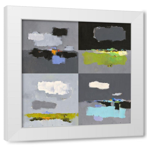 4 x 50 x 50 White Modern Wood Framed Art Print by Groenhart, Jan