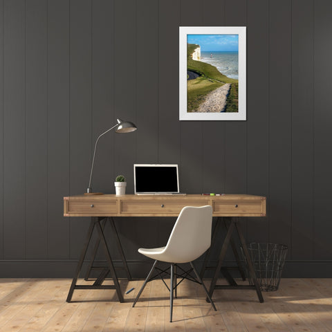 Beachy Head White Modern Wood Framed Art Print by Copeland, Gill