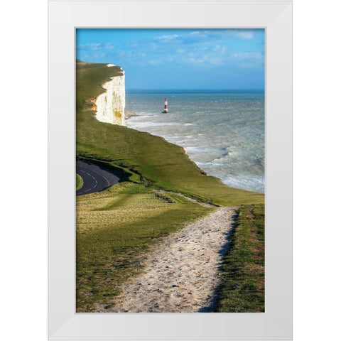 Beachy Head White Modern Wood Framed Art Print by Copeland, Gill