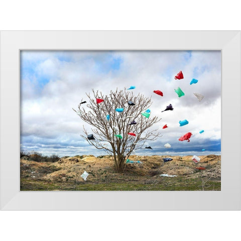 Pause Número V White Modern Wood Framed Art Print by Vallinas Prieto, Miguel