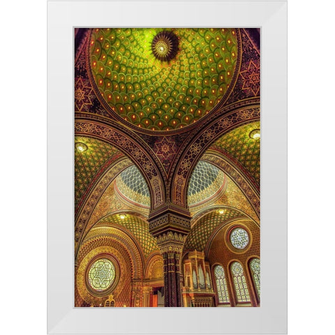 Colourful Synagoge II White Modern Wood Framed Art Print by Ronin