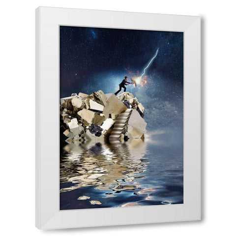 The Skywalker White Modern Wood Framed Art Print by Hillert, Peter