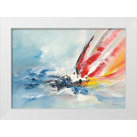 Gros temps White Modern Wood Framed Art Print by de Courcy, Gerard