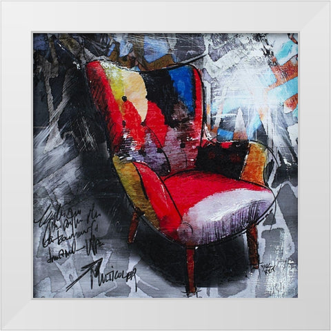 Fauteuil II White Modern Wood Framed Art Print by Ducret, Patrice