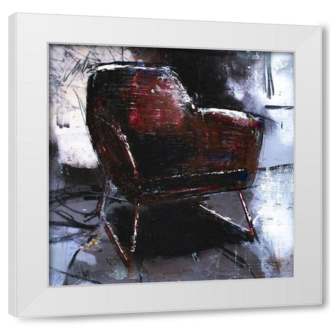 Fauteuil III White Modern Wood Framed Art Print by Ducret, Patrice