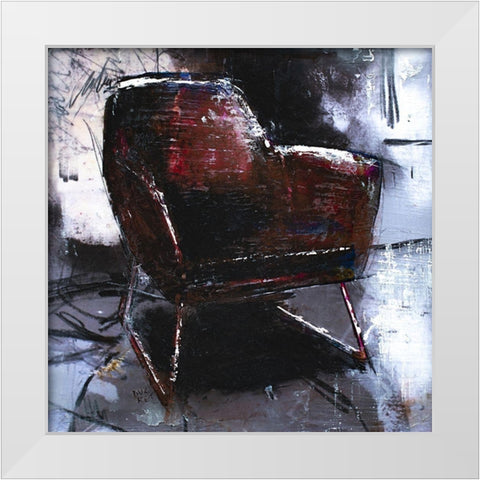 Fauteuil III White Modern Wood Framed Art Print by Ducret, Patrice