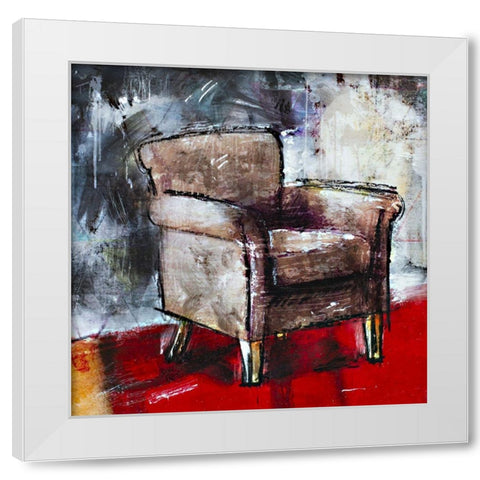 Fauteuil V White Modern Wood Framed Art Print by Ducret, Patrice